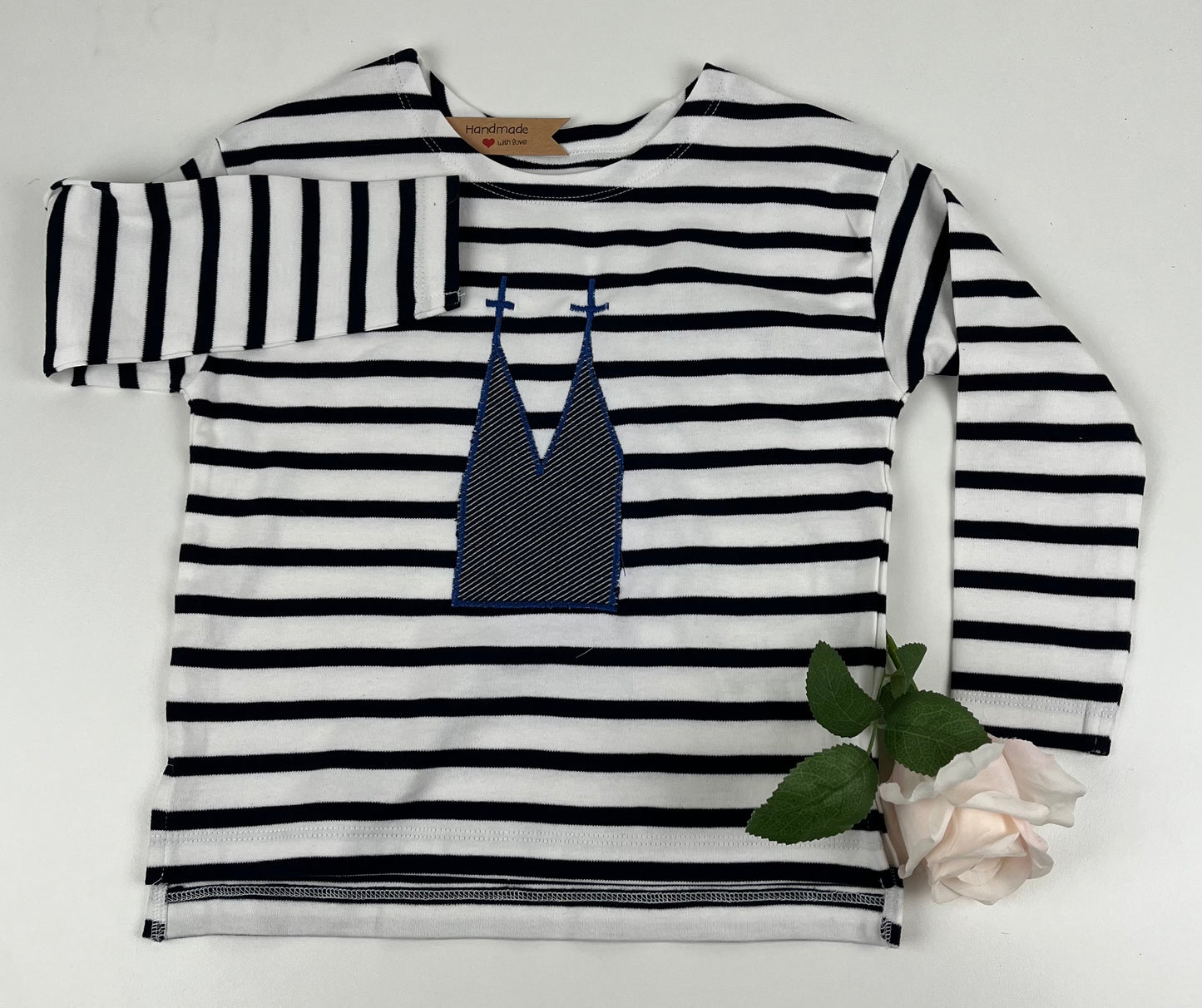 Ringelshirt mit Dom-Applikation Gr. 104-110