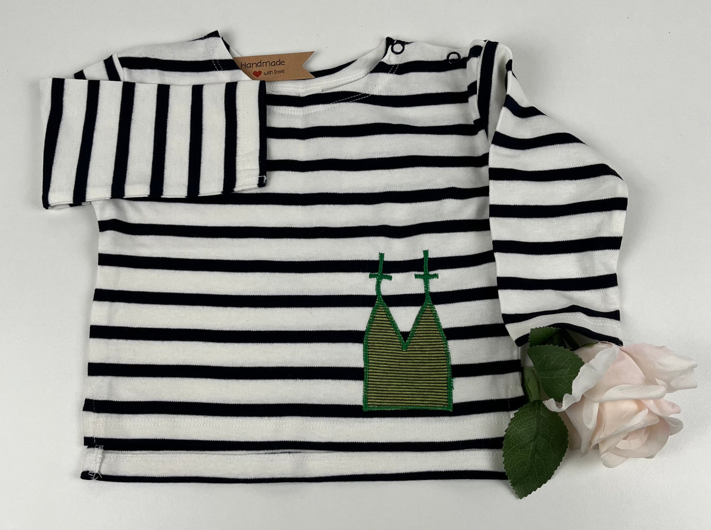 Ringelshirt mit Dom-Applikation Gr. 80-86