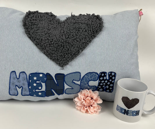 Du bist mein Herz-Mensch Kissen incl. Tasse im "SET"