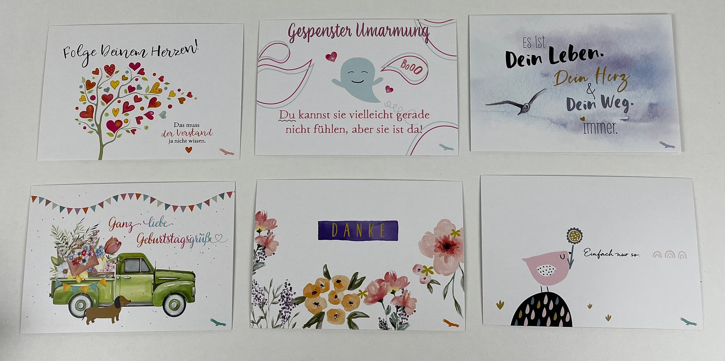 Hochwertige Postkarten, die Freude schenken im 6 SET