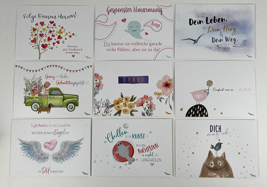 Hochwertige Postkarten, die Freude schenken im 9 SET