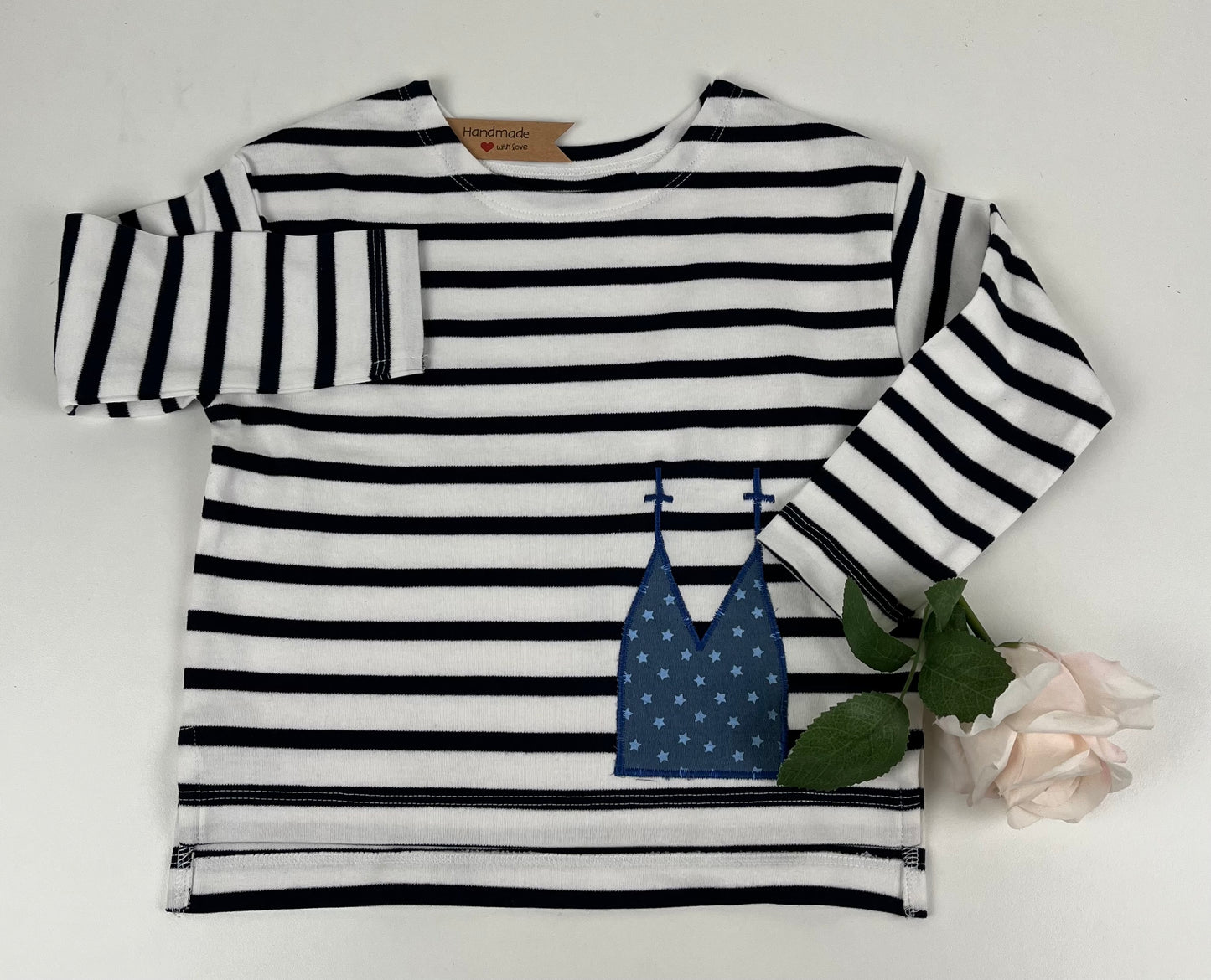 Ringelshirt mit Dom-Applikation Gr. 92-98