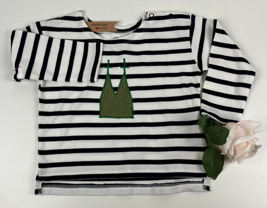 Ringelshirt mit Dom-Applikation Gr.86-92