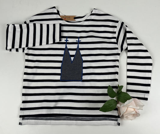 Ringelshirt mit Dom-Applikation Gr. 104-110