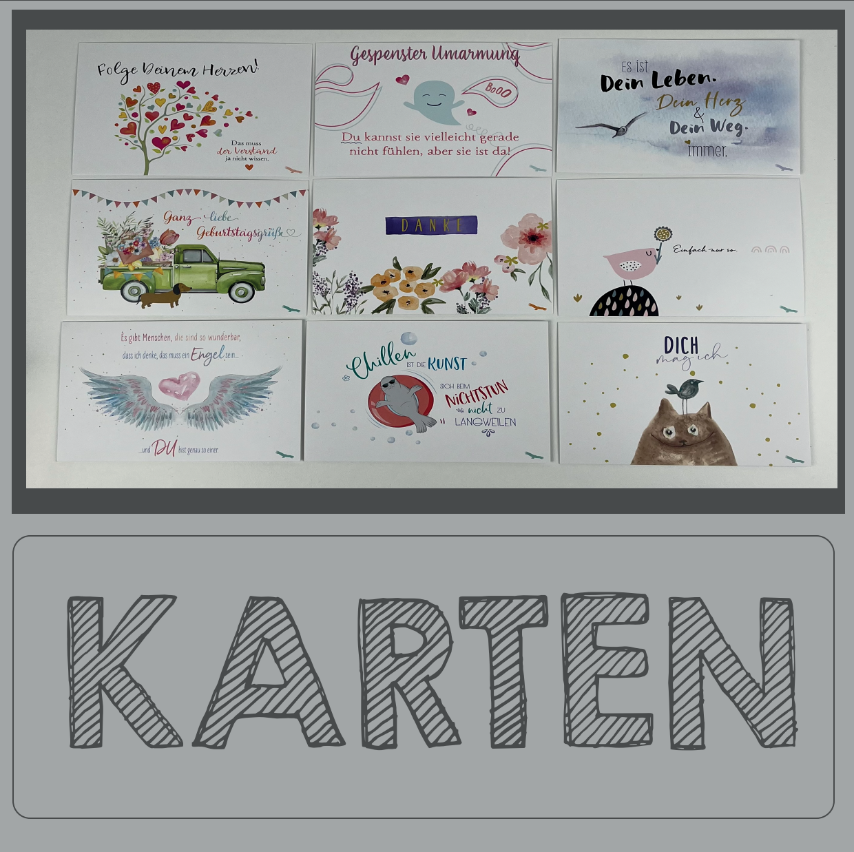 Hochwertige Postkarten, die Freude schenken